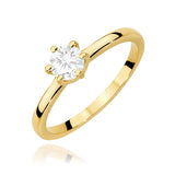 Solitärring – 585er Gelbgold – Runder Labordiamant