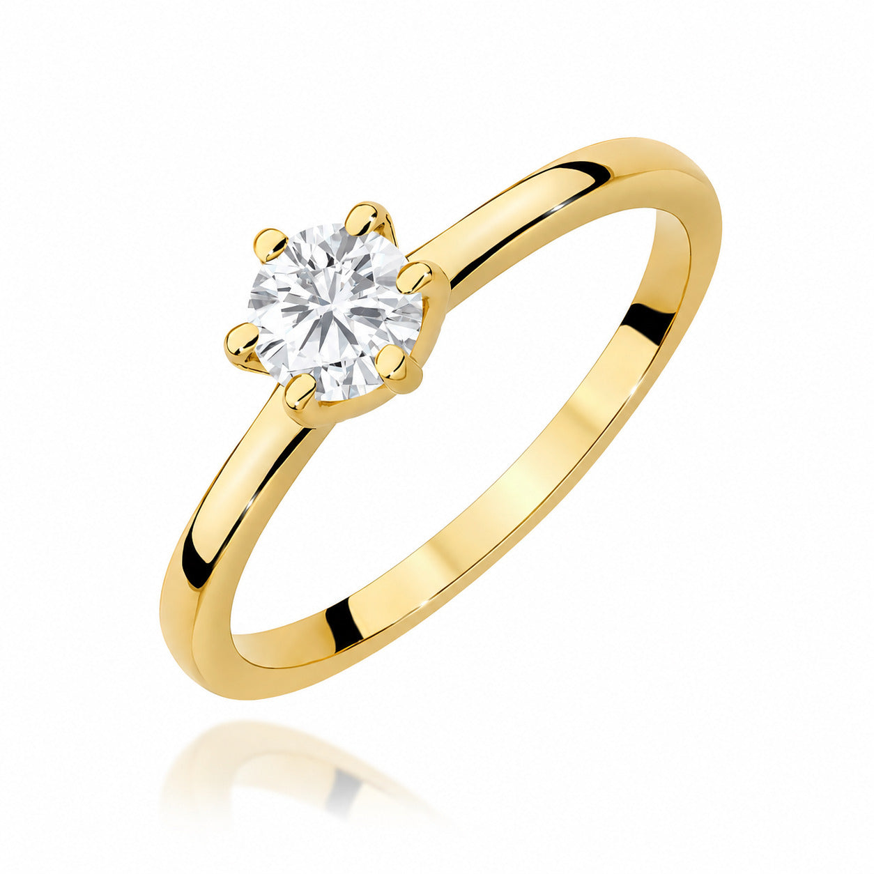 Solitärring – 585er Gelbgold – Runder Labordiamant
