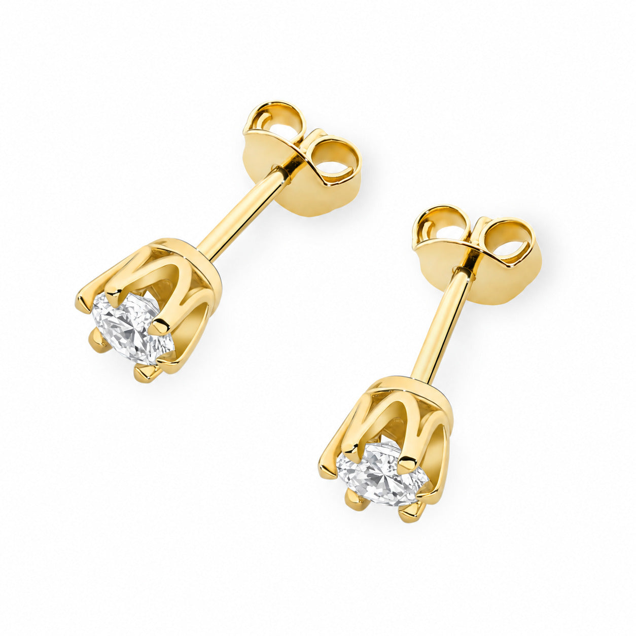 Ohrstecker – 585er Gelbgold – Labordiamanten