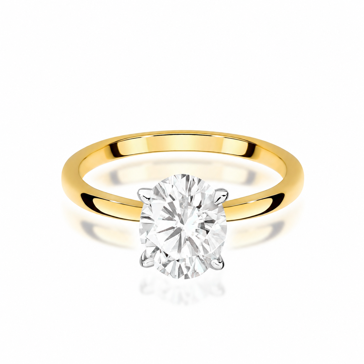 Solitärring – 585er Gelbgold – Ovaler Labordiamant