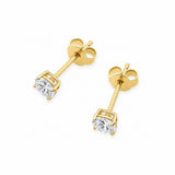 Ohrstecker – 585er Gelbgold – Runde Labordiamanten