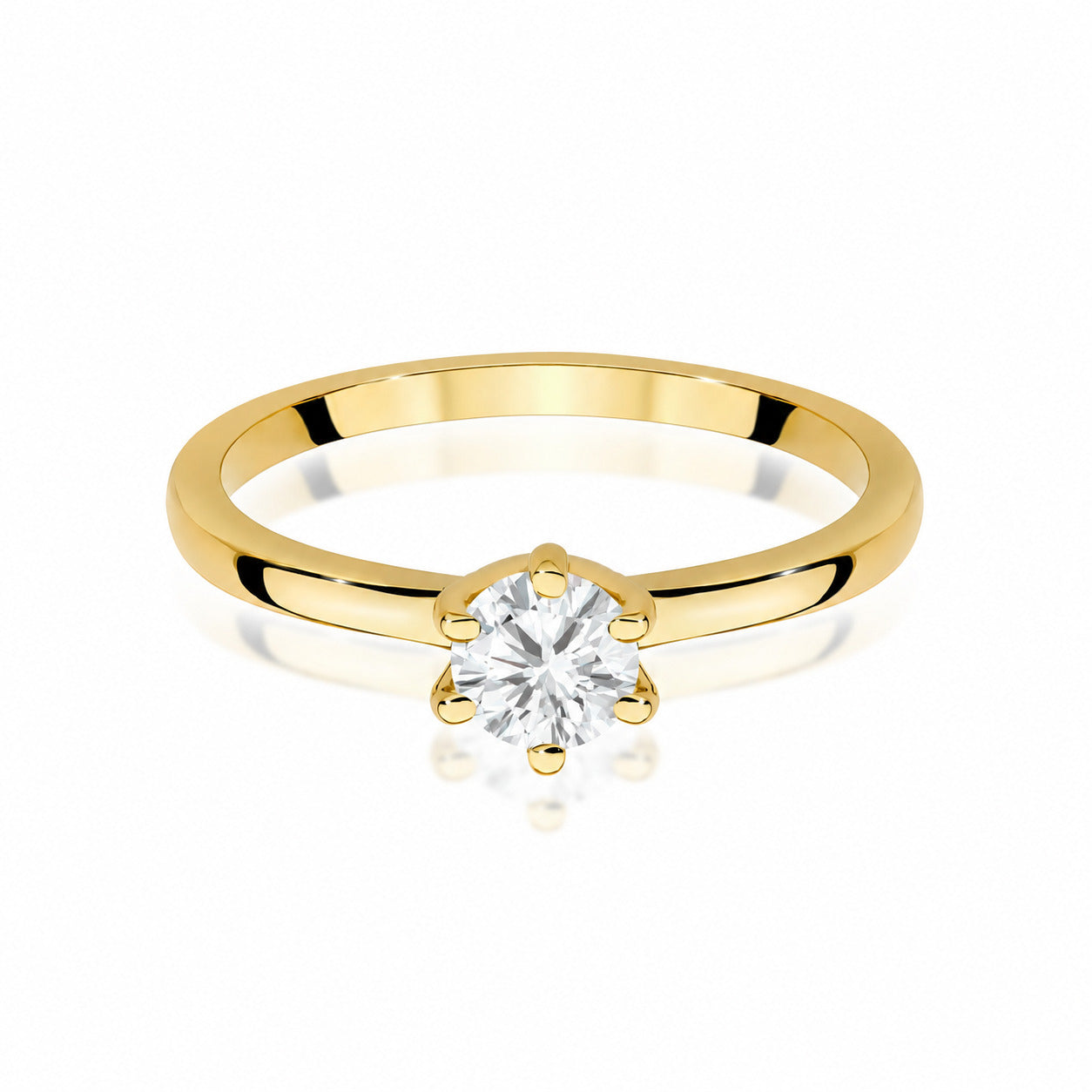 Solitärring – 585er Gelbgold – Runder Labordiamant
