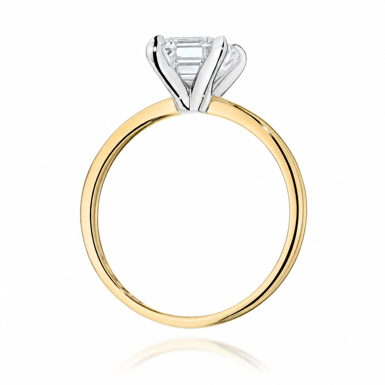 Solitärring – 585er Gelbgold – Labordiamant im Smaragdschliff