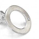 Ohrringe CIRCLE aus Silber 925 rhodiniert mit echtem Diamant von Flamesilver, Kreisdesign, handgefertigt