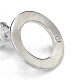 Ohrringe CIRCLE aus Silber 925 rhodiniert mit echtem Diamant von Flamesilver, Kreisdesign, handgefertigt