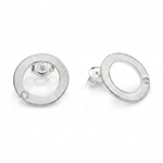 Ohrringe CIRCLE aus Silber 925 rhodiniert mit echtem Diamant von Flamesilver, Kreis-Design, handgefertigt
