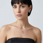Anhänger CIRCLE aus Silber 925 rhodiniert mit echtem Diamant von Flamesilver, Kreis-Design