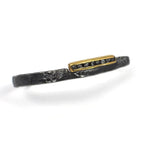 Oxidiertes, vergoldetes Silberarmband mit Diamanten
