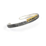Oxidiertes, vergoldetes Silberarmband mit Diamanten