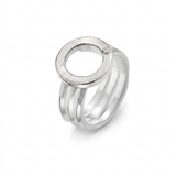 Ring Circle aus Silber 925 rhodiniert mit echtem Diamant von Flamesilver, kreisförmiges Design, silberner Schmuckring