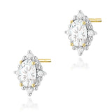 Ohrstecker K0512 aus 585er Gelbgold mit Labordiamanten – Vorderansicht des Paars