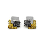 Ohrstecker – 925er Silber – oxidiert und vergoldet