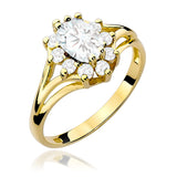 Ring W0037 aus 585er Gelbgold mit Labordiamant – Schrägansicht der Fassung