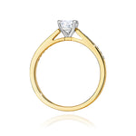 Ring W0052 aus 585er Gelbgold mit Labordiamant – Seitenansicht der Fassung