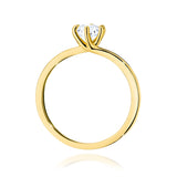 Ring W0535 aus 585er Gelbgold mit Labordiamant 0,50 ct – Seitenansicht der Fassung