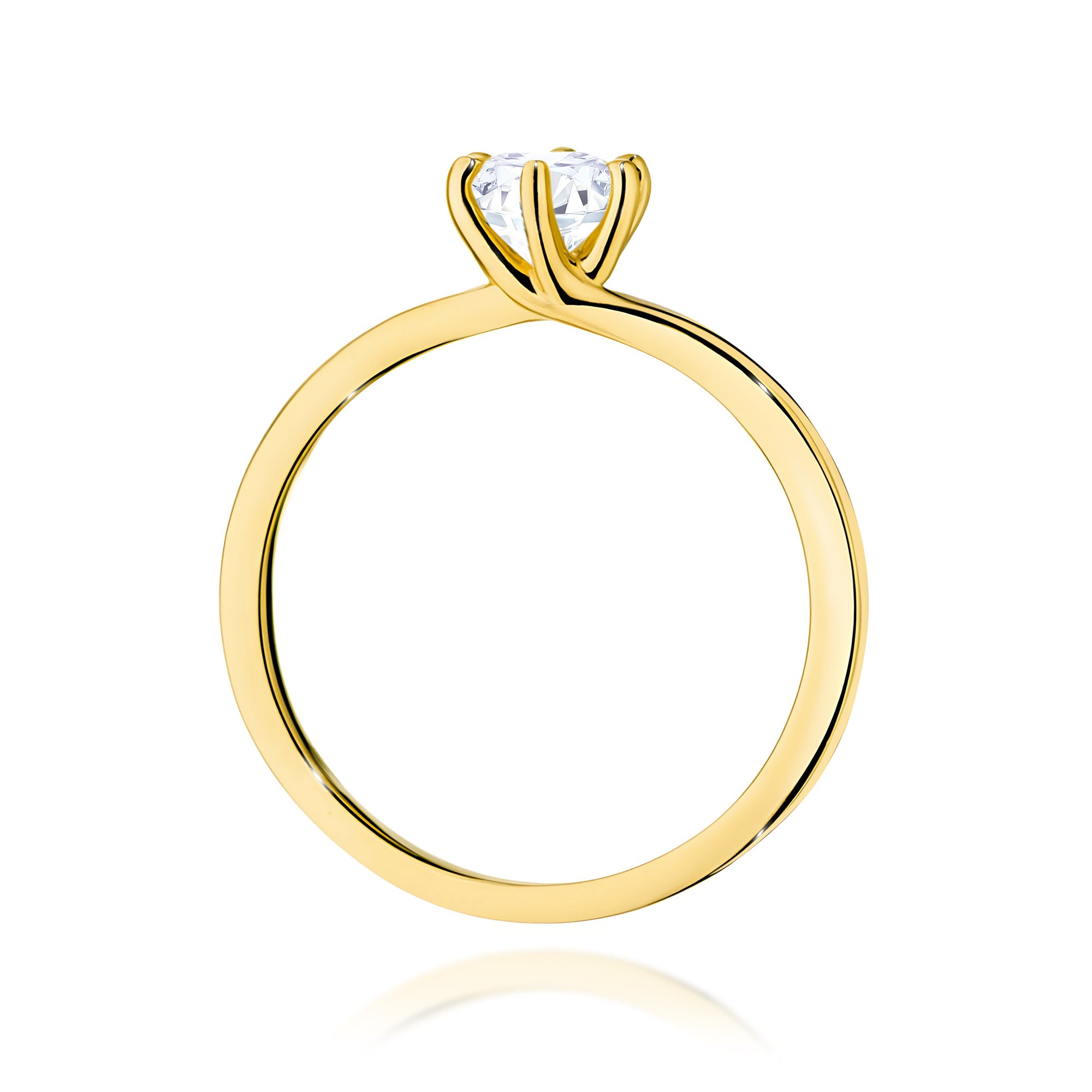 Ring W0535 aus 585er Gelbgold mit Labordiamant 0,50 ct – Seitenansicht der Fassung
