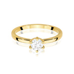 Ring W0535 aus 585er Gelbgold mit Labordiamant 0,50 ct – Vorderansicht des Steins und der Ringschiene