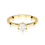 Ring W0535 aus 585er Gelbgold mit Labordiamant 0,50 ct – Vorderansicht des Steins und der Ringschiene