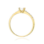 Ring W0589 aus 585er Gelbgold mit Labordiamant – Seitenansicht der Fassung