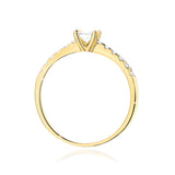 Ring W0589 aus 585er Gelbgold mit Labordiamant – Seitenansicht der Fassung