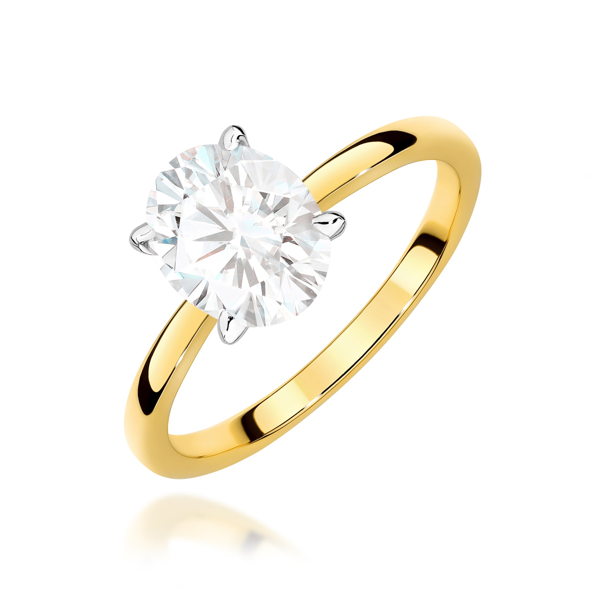 Ring W0688 aus 585er Gelbgold mit Labordiamant 1,00 ct – Schrägansicht der Fassung
