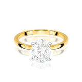 Ring W0688 aus 585er Gelbgold mit Labordiamant 1,00 ct – Vorderansicht des Steins und der Ringschiene