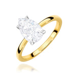 Ring W0689 aus 585er Gelbgold mit Labordiamant – Schrägansicht der Fassung