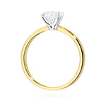 Ring W0689 aus 585er Gelbgold mit Labordiamant – Seitenansicht der Fassung
