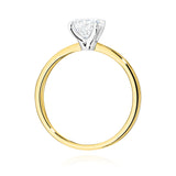 Ring W0689 aus 585er Gelbgold mit Labordiamant – Seitenansicht der Fassung