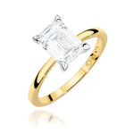 Ring W0691 aus 585er Gelbgold mit Labordiamant – Schrägansicht der Fassung