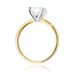 Ring W0691 aus 585er Gelbgold mit Labordiamant – Seitenansicht der Fassung