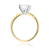Ring W0691 aus 585er Gelbgold mit Labordiamant – Seitenansicht der Fassung