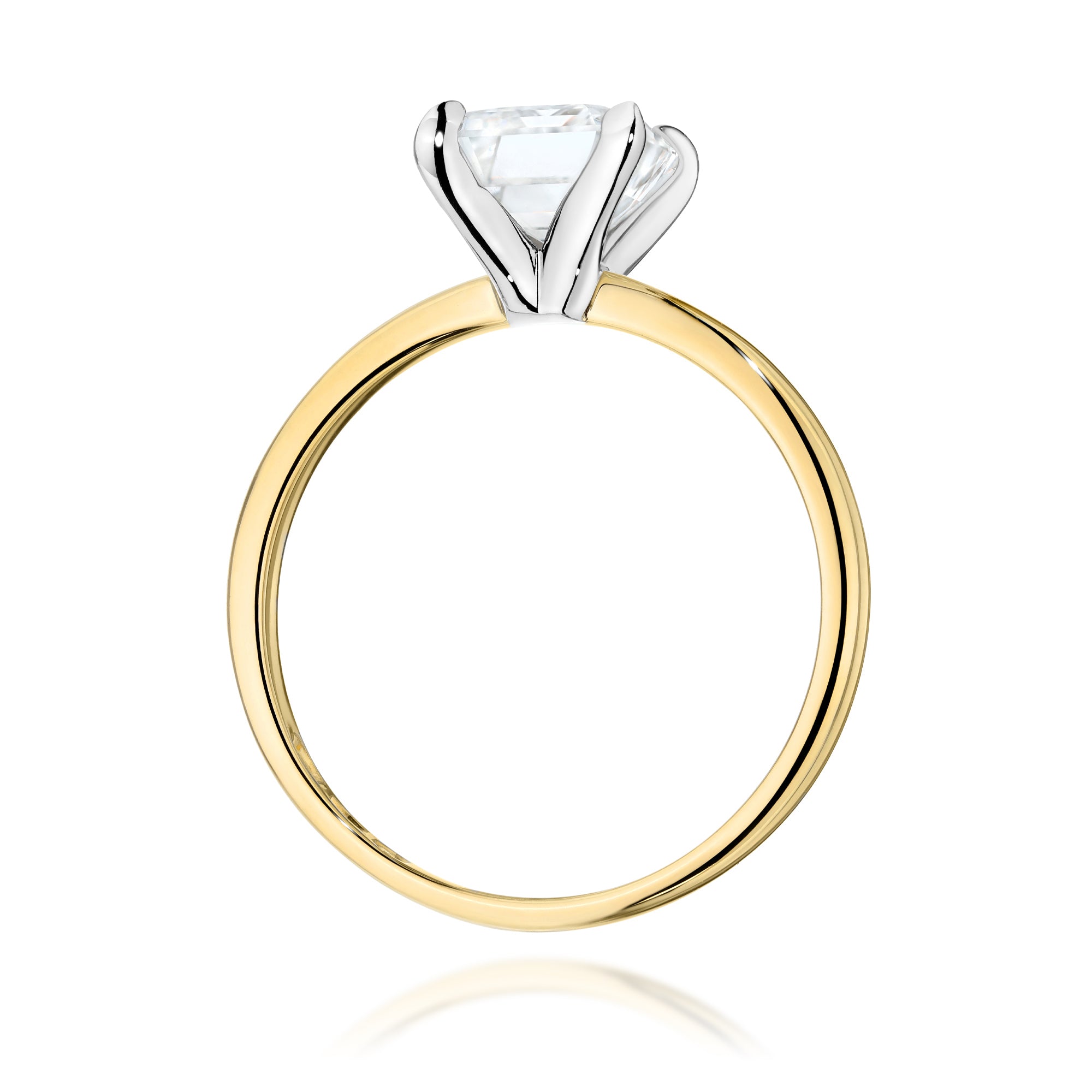 Ring W0691 aus 585er Gelbgold mit Labordiamant – Seitenansicht der Fassung