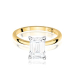 Ring W0691 aus 585er Gelbgold mit Labordiamant – Vorderansicht des Steins und der Ringschiene