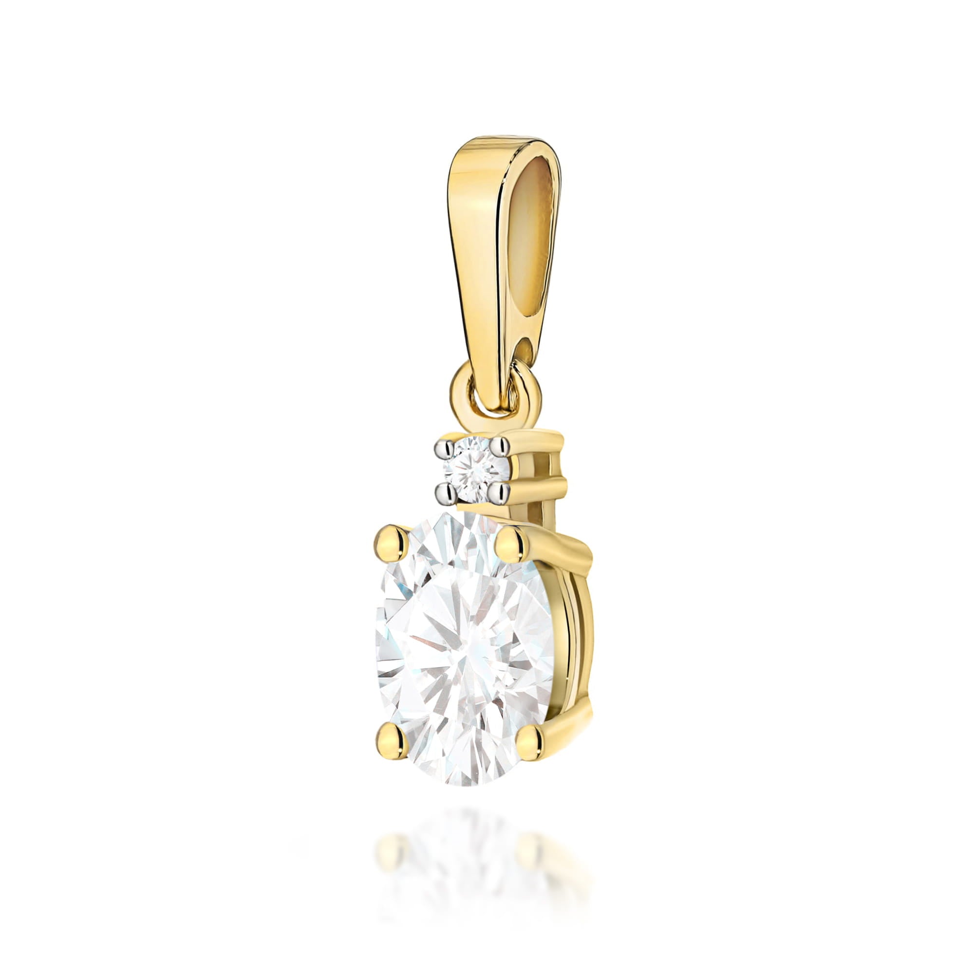 Anhänger Z0001 aus 585er Gelbgold mit Labordiamant – Vorderansicht