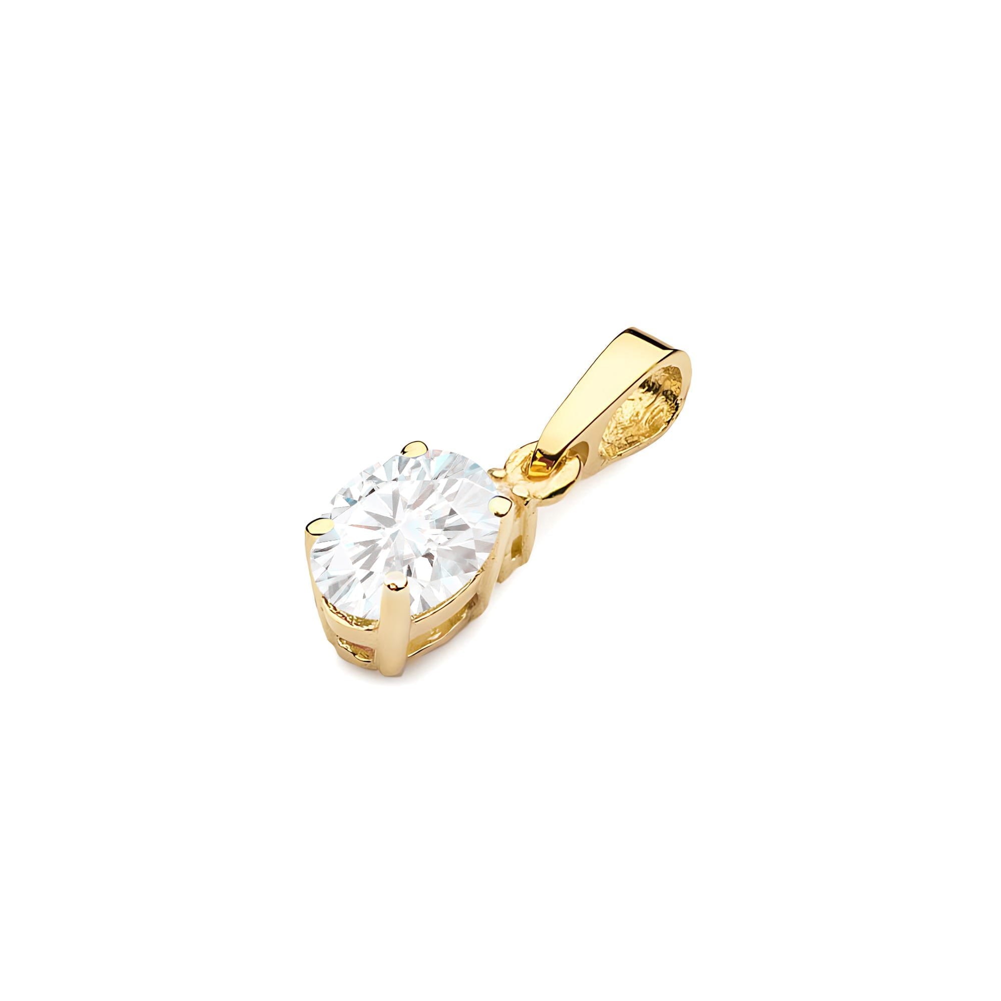 Anhänger Z0001 aus 585er Gelbgold mit Labordiamant – Schrägansicht der Öse und Fassung