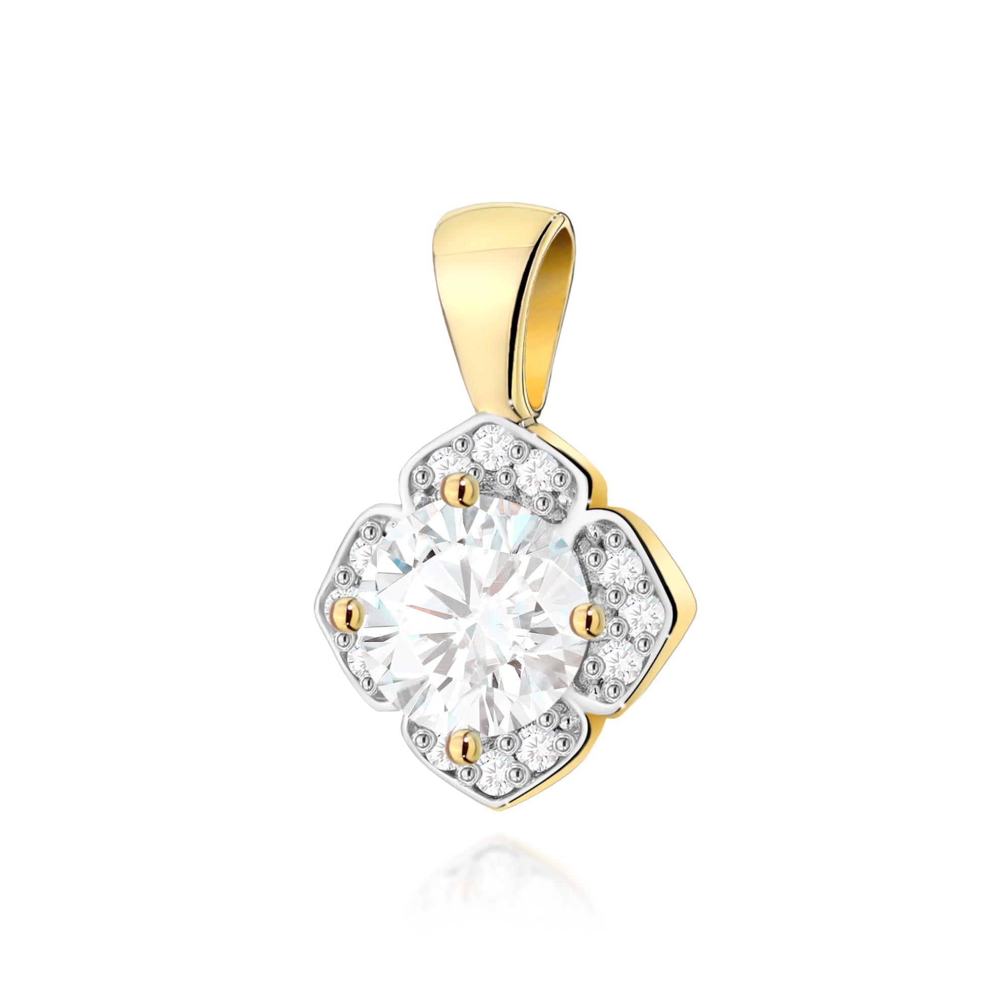 Anhänger Z0571 aus 585er Gelbgold mit Labordiamant – Vorderansicht