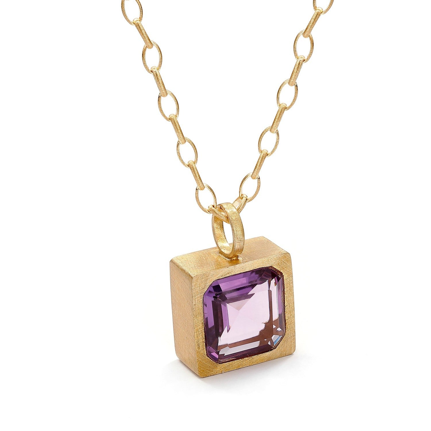 Silberkette vergoldet mit Amethyst Anhänger