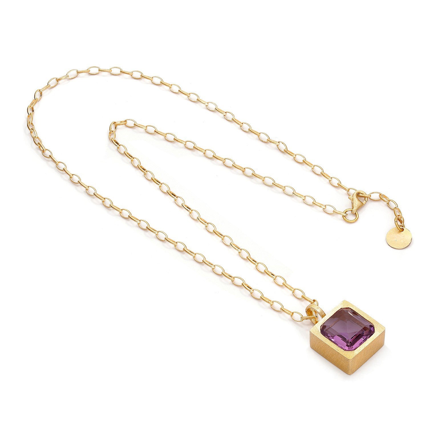 Silberkette vergoldet mit Amethyst Anhänger