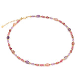 Halskette mit Turmalinen und Amethysten