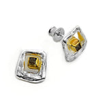 Vergoldete Silberohrringe mit Diamanten