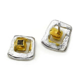 Vergoldete Silberohrringe mit Diamanten