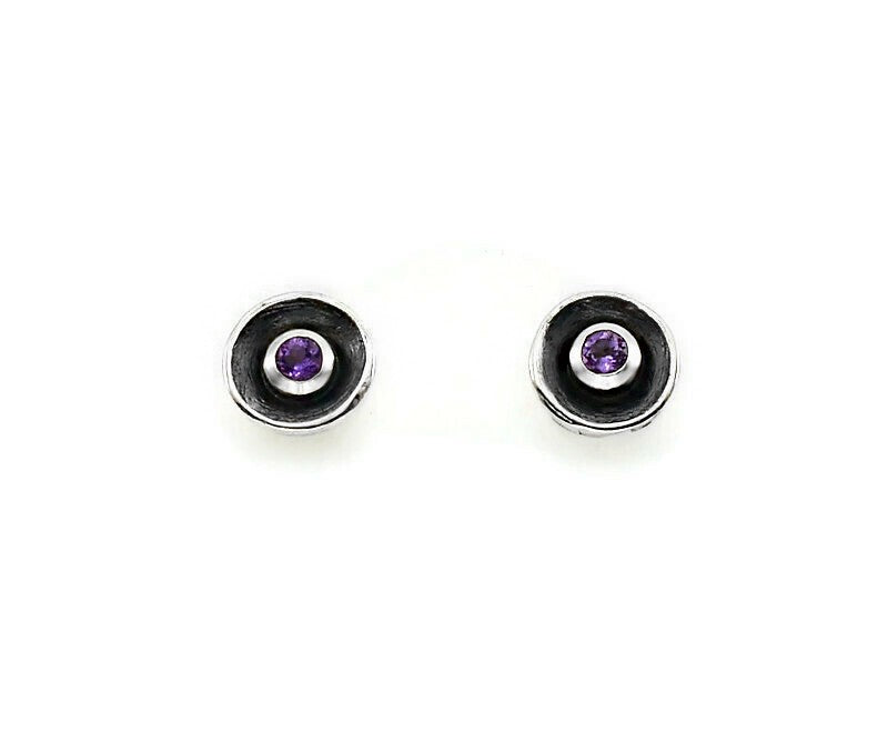 Silberne Ohrringe mit Amethysten