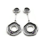 Ohrringe aus oxidiertem Silber mit Amethysten