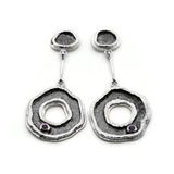 Ohrringe aus oxidiertem Silber mit Amethysten