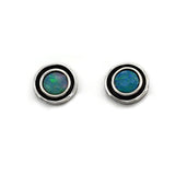 Ohrringe aus oxidiertem Silber mit Opal-Doublet-Steinen