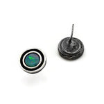 Ohrringe aus oxidiertem Silber mit Opal-Doublet-Steinen