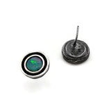 Ohrringe aus oxidiertem Silber mit Opal-Doublet-Steinen