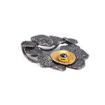 Anhänger aus vergoldetem, oxidiertem Silber mit schwarzem Diamanten
