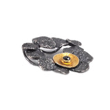 Anhänger aus vergoldetem, oxidiertem Silber mit schwarzem Diamanten